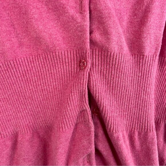 Kersh 81 nineteen cardigan pink button up Vibrant Pink Knit Top cinch waist - Picture 6 of 10